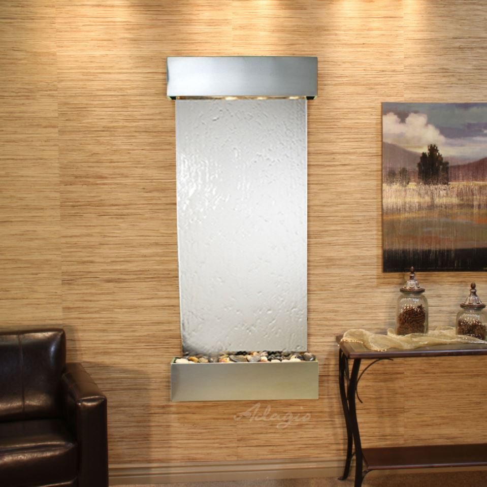 Inspiration Falls - Square Stainless Steel Silver Mirror