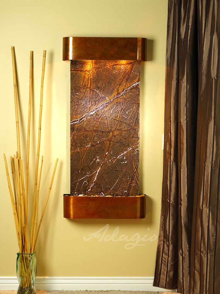Cascade Springs Round Rustic Copper Brown Marble