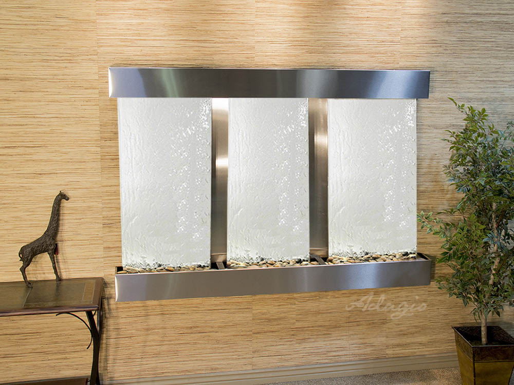 Silver Mirror, Stainless Steel Trim, Square Edges